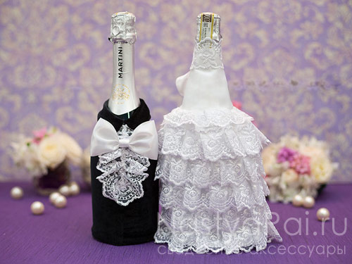 Украшения для шампанского - фото с сайта www.nastyarai.ru